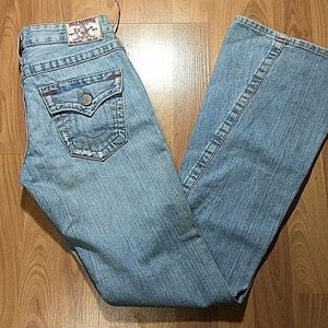 TRUE RELIGION Joey Row Seat flare jeans size 26